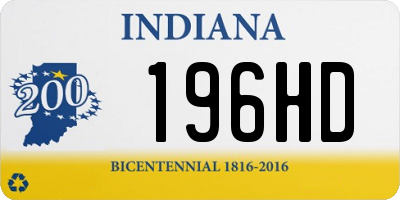 IN license plate 196HD