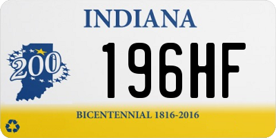 IN license plate 196HF