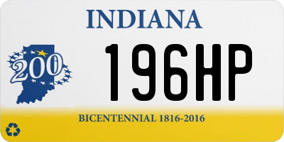 IN license plate 196HP