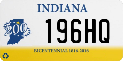 IN license plate 196HQ