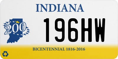 IN license plate 196HW