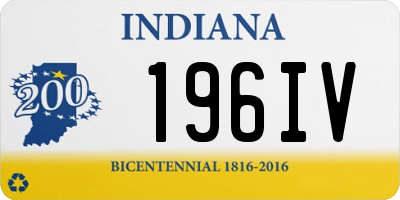 IN license plate 196IV
