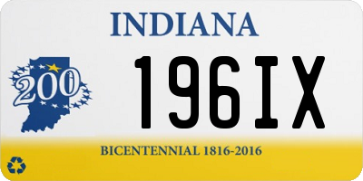 IN license plate 196IX