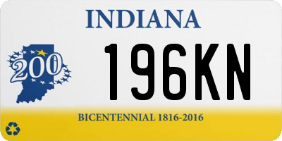 IN license plate 196KN