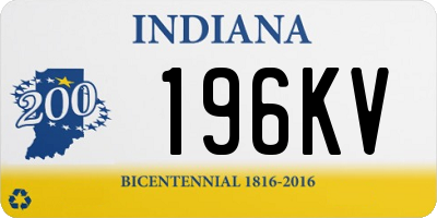 IN license plate 196KV