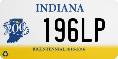 IN license plate 196LP