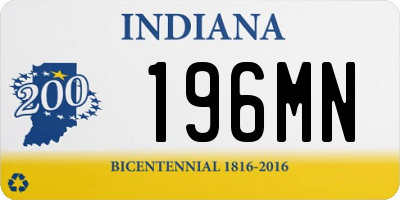 IN license plate 196MN