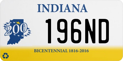 IN license plate 196ND