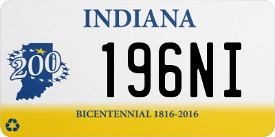 IN license plate 196NI