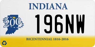 IN license plate 196NW