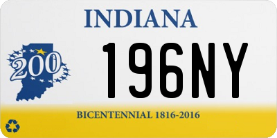 IN license plate 196NY