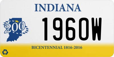 IN license plate 196OW