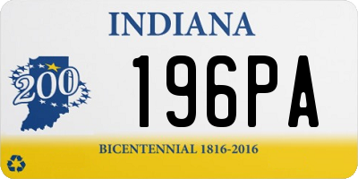 IN license plate 196PA