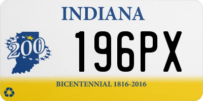 IN license plate 196PX