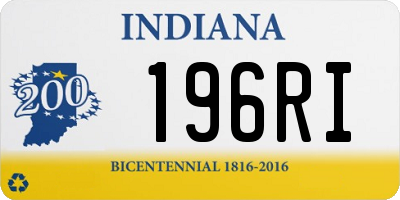 IN license plate 196RI