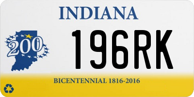 IN license plate 196RK