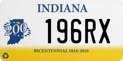 IN license plate 196RX