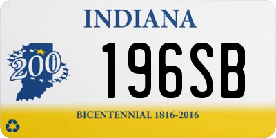 IN license plate 196SB