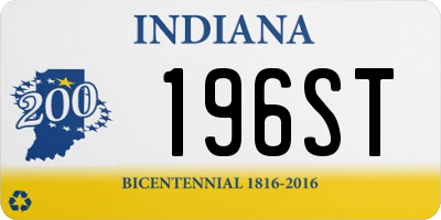 IN license plate 196ST