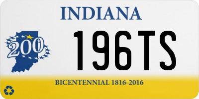 IN license plate 196TS