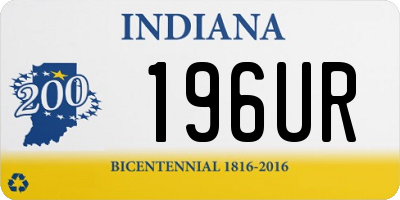IN license plate 196UR
