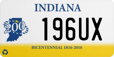 IN license plate 196UX