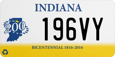 IN license plate 196VY