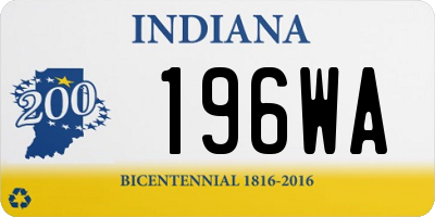 IN license plate 196WA