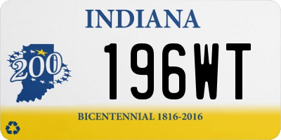 IN license plate 196WT