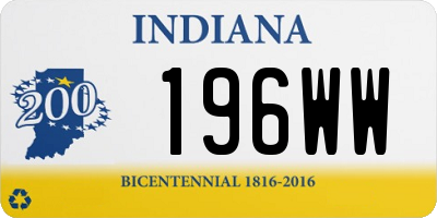 IN license plate 196WW