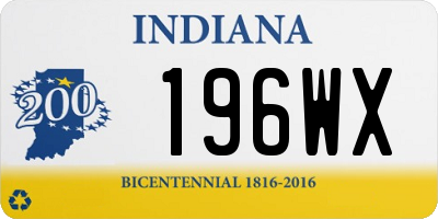 IN license plate 196WX