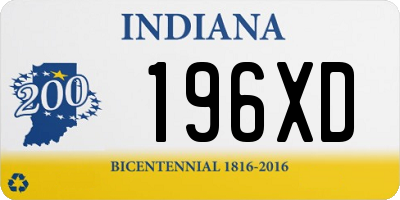 IN license plate 196XD