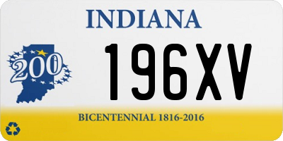 IN license plate 196XV