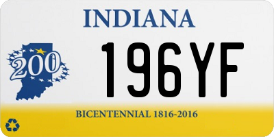 IN license plate 196YF