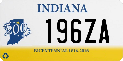 IN license plate 196ZA