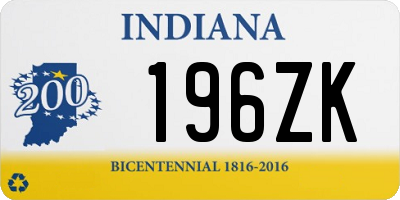 IN license plate 196ZK