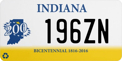 IN license plate 196ZN