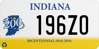 IN license plate 196ZO