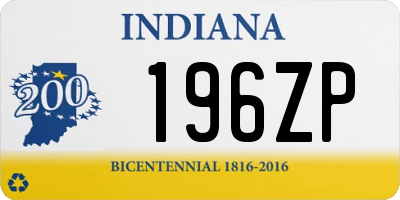 IN license plate 196ZP