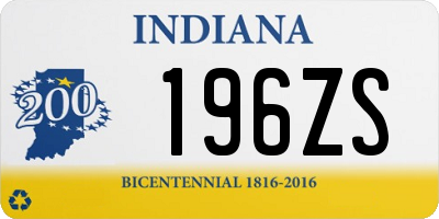 IN license plate 196ZS