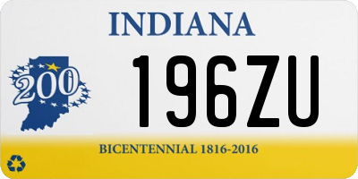 IN license plate 196ZU