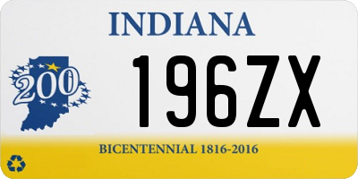 IN license plate 196ZX