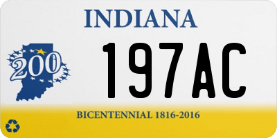 IN license plate 197AC