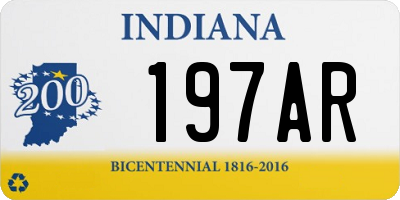 IN license plate 197AR