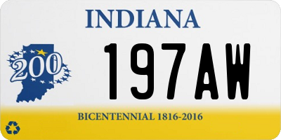 IN license plate 197AW