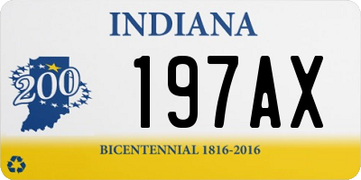 IN license plate 197AX