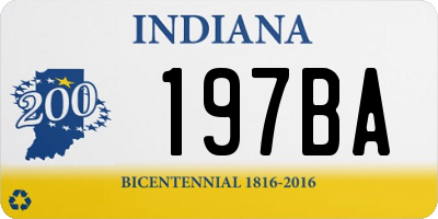 IN license plate 197BA