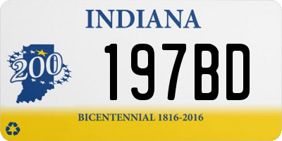 IN license plate 197BD