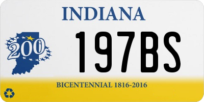 IN license plate 197BS