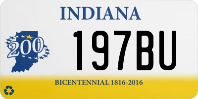 IN license plate 197BU